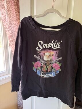 Spell Black 'Smokin' Dreams' Graphic Crewneck Sweatshirt